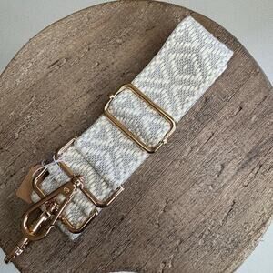 Gray White Purse Strap Crossbody Bag Guitar Strap  FAST SHIP NEW